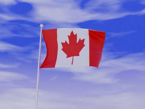 Canadian flag representing 2025 government grants and incentives available to Canadian businesses.